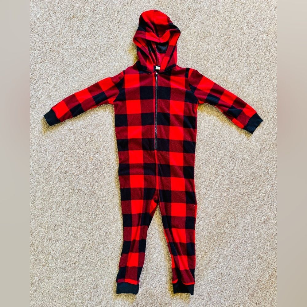 Red and Black Plaid Kids One Piece